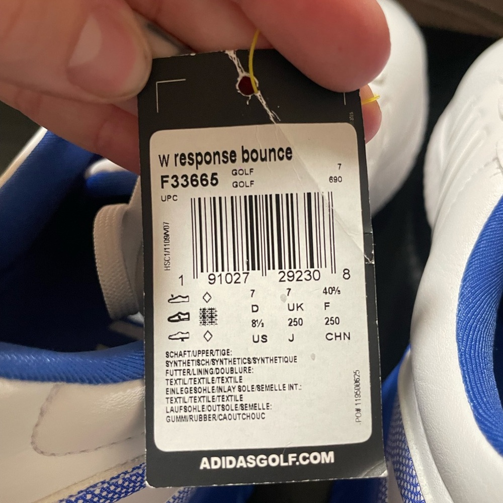 White and Blue Adidas Golf Shoes - Picture 4 of 4